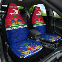 Haiti Independence Day Car Seat Cover Libete Egalite Fratenite Ayiti 1804 With Polynesian Pattern LT9 - Wonder Print Shop