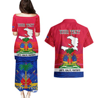 Haiti Independence Day Couples Matching Puletasi Dress and Hawaiian Shirt Libete Egalite Fratenite Ayiti 1804 With Polynesian Pattern LT9 - Wonder Print Shop
