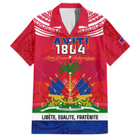 Haiti Independence Day Family Matching Long Sleeve Bodycon Dress and Hawaiian Shirt Libete Egalite Fratenite Ayiti 1804 With Polynesian Pattern LT9 - Wonder Print Shop