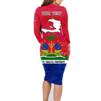 Haiti Independence Day Family Matching Long Sleeve Bodycon Dress and Hawaiian Shirt Libete Egalite Fratenite Ayiti 1804 With Polynesian Pattern LT9 - Wonder Print Shop