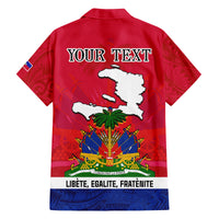 Haiti Independence Day Family Matching Off Shoulder Long Sleeve Dress and Hawaiian Shirt Libete Egalite Fratenite Ayiti 1804 With Polynesian Pattern - Wonder Print Shop