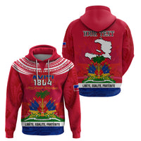 Haiti Independence Day Hoodie Libete Egalite Fratenite Ayiti 1804 With Polynesian Pattern - Wonder Print Shop