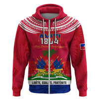 Haiti Independence Day Hoodie Libete Egalite Fratenite Ayiti 1804 With Polynesian Pattern - Wonder Print Shop