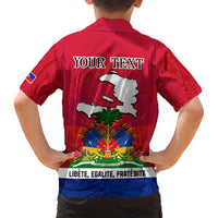 Haiti Independence Day Kid Hawaiian Shirt Libete Egalite Fratenite Ayiti 1804 With Polynesian Pattern - Wonder Print Shop