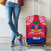 Haiti Independence Day Luggage Cover Libete Egalite Fratenite Ayiti 1804 With Polynesian Pattern - Wonder Print Shop