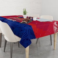 Haiti Independence Day Tablecloth Libete Egalite Fratenite Ayiti 1804 With Polynesian Pattern - Wonder Print Shop