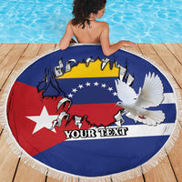 Personalized Cuba Venezuela Beach Blanket Fuerza Y Esperanza - Wonder Print Shop