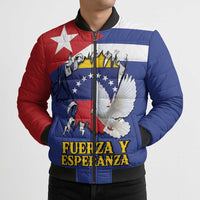 Personalized Cuba Venezuela Bomber Puffer Jacket Fuerza Y Esperanza - Wonder Print Shop