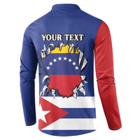 Personalized Cuba Venezuela Button Sweatshirt Fuerza Y Esperanza - Wonder Print Shop