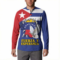 Personalized Cuba Venezuela Button Sweatshirt Fuerza Y Esperanza - Wonder Print Shop