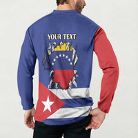 Personalized Cuba Venezuela Button Sweatshirt Fuerza Y Esperanza - Wonder Print Shop
