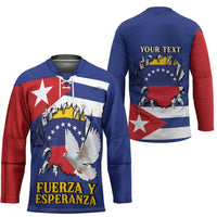 Personalized Cuba Venezuela Hockey Jersey Fuerza Y Esperanza - Wonder Print Shop
