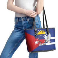 Personalized Cuba Venezuela Leather Tote Bag Fuerza Y Esperanza - Wonder Print Shop