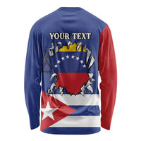 Personalized Cuba Venezuela Long Sleeve Shirt Fuerza Y Esperanza - Wonder Print Shop