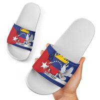 Personalized Cuba Venezuela Slide Sandals Fuerza Y Esperanza - Wonder Print Shop