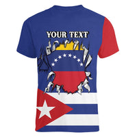 Personalized Cuba Venezuela Women V-Neck T-Shirt Fuerza Y Esperanza - Wonder Print Shop