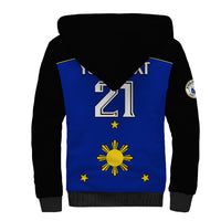 (Custom Text And Number) Philippines Concept Home Football Sherpa Hoodie Pilipinas Flag Black Style 2023 - Wonder Print Shop