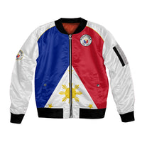 Philippines Concept Home Football Sleeve Zip Bomber Jacket Pilipinas Flag White Style 2023 - Wonder Print Shop