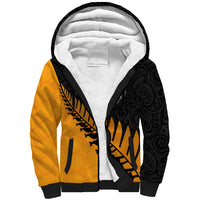 Australia Wallabies and Aotearoa Rugby Sherpa Hoodie Kangaroo Black Fern Maori Gold Vibe - Wonder Print Shop