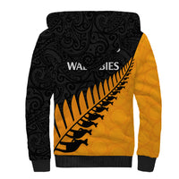 Australia Wallabies and Aotearoa Rugby Sherpa Hoodie Kangaroo Black Fern Maori Gold Vibe - Wonder Print Shop