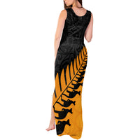 Australia Wallabies and Aotearoa Rugby Tank Maxi Dress Kangaroo Black Fern Maori Gold Vibe - Wonder Print Shop