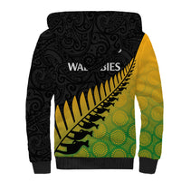 Australia Wallabies and Aotearoa Rugby Sherpa Hoodie Kangaroo Black Fern Maori Gradient Vibe - Wonder Print Shop