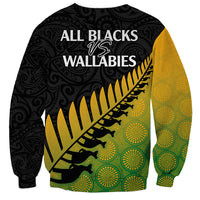 Australia Wallabies and Aotearoa Rugby Sweatshirt Kangaroo Black Fern Maori Gradient Vibe - Wonder Print Shop