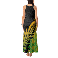 Australia Wallabies and Aotearoa Rugby Tank Maxi Dress Kangaroo Black Fern Maori Gradient Vibe - Wonder Print Shop