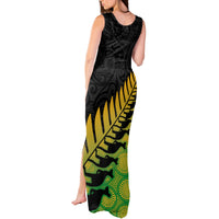 Australia Wallabies and Aotearoa Rugby Tank Maxi Dress Kangaroo Black Fern Maori Gradient Vibe - Wonder Print Shop