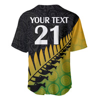Custom Australia Wallabies and Aotearoa Rugby Baseball Jersey Kangaroo Black Fern Maori Gradient Vibe LT9 - Wonder Print Shop