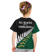 South Africa and Aotearoa Rugby Kid T Shirt Springboks Black Fern Maori Vibe - Wonder Print Shop