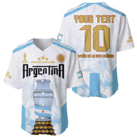 Argentina Champions Football Custom Baseball Jersey Campeon de America LT9 - Wonder Print Shop