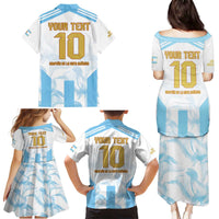 Argentina Champions Football Custom Family Matching Puletasi and Hawaiian Shirt Campeon de America - Wonder Print Shop
