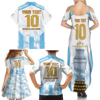 Argentina Champions Football Custom Family Matching Summer Maxi Dress and Hawaiian Shirt Campeon de America - Wonder Print Shop
