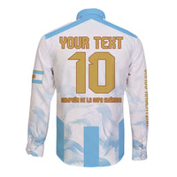 Argentina Champions Football Custom Long Sleeve Button Shirt Campeon de America - Wonder Print Shop