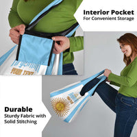 Vamos Argentina Champions Football Custom Grocery Bag White and Sky Blue