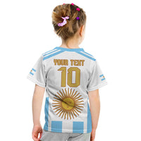 Vamos Argentina Champions Football Custom Kid T Shirt White and Sky Blue - Wonder Print Shop
