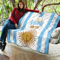 Vamos Argentina Champions Football Custom Quilt White and Sky Blue - Wonder Print Shop