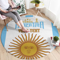 Vamos Argentina Champions Football Custom Round Carpet White and Sky Blue