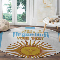 Vamos Argentina Champions Football Custom Round Carpet White and Sky Blue