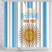 Vamos Argentina Champions Football Custom Shower Curtain White and Sky Blue