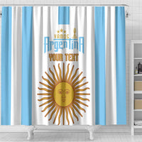 Vamos Argentina Champions Football Custom Shower Curtain White and Sky Blue