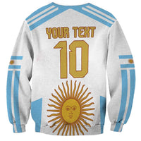 Vamos Argentina Champions Football Custom Sweatshirt White and Sky Blue - Wonder Print Shop