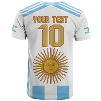 Vamos Argentina Champions Football Custom T Shirt White and Sky Blue - Wonder Print Shop