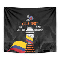 Colombia Champion Football Custom Tapestry Los Cafeteros Black Style - Wonder Print Shop