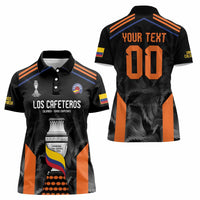 Colombia Champion Football Custom Women Polo Shirt Los Cafeteros Black Style - Wonder Print Shop