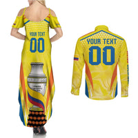 Colombia Champion Football Custom Couples Matching Summer Maxi Dress and Long Sleeve Button Shirt Los Cafeteros Somos Campeones LT9 - Wonder Print Shop