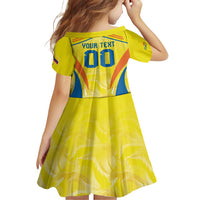 Colombia Champion Football Custom Family Matching Short Sleeve Bodycon Dress and Hawaiian Shirt Los Cafeteros Somos Campeones - Wonder Print Shop