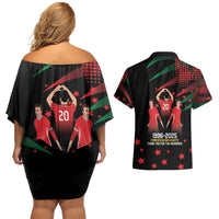 Portuguese Footballer Memorial Couples Matching Off Shoulder Short Dress and Hawaiian Shirt 1996-2025 Forever In Our Hearts - Wonder Print Shop