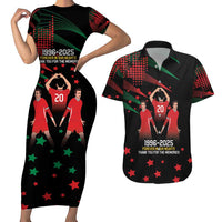 Portuguese Footballer Memorial Couples Matching Short Sleeve Bodycon Dress and Hawaiian Shirt 1996-2025 Forever In Our Hearts - Wonder Print Shop